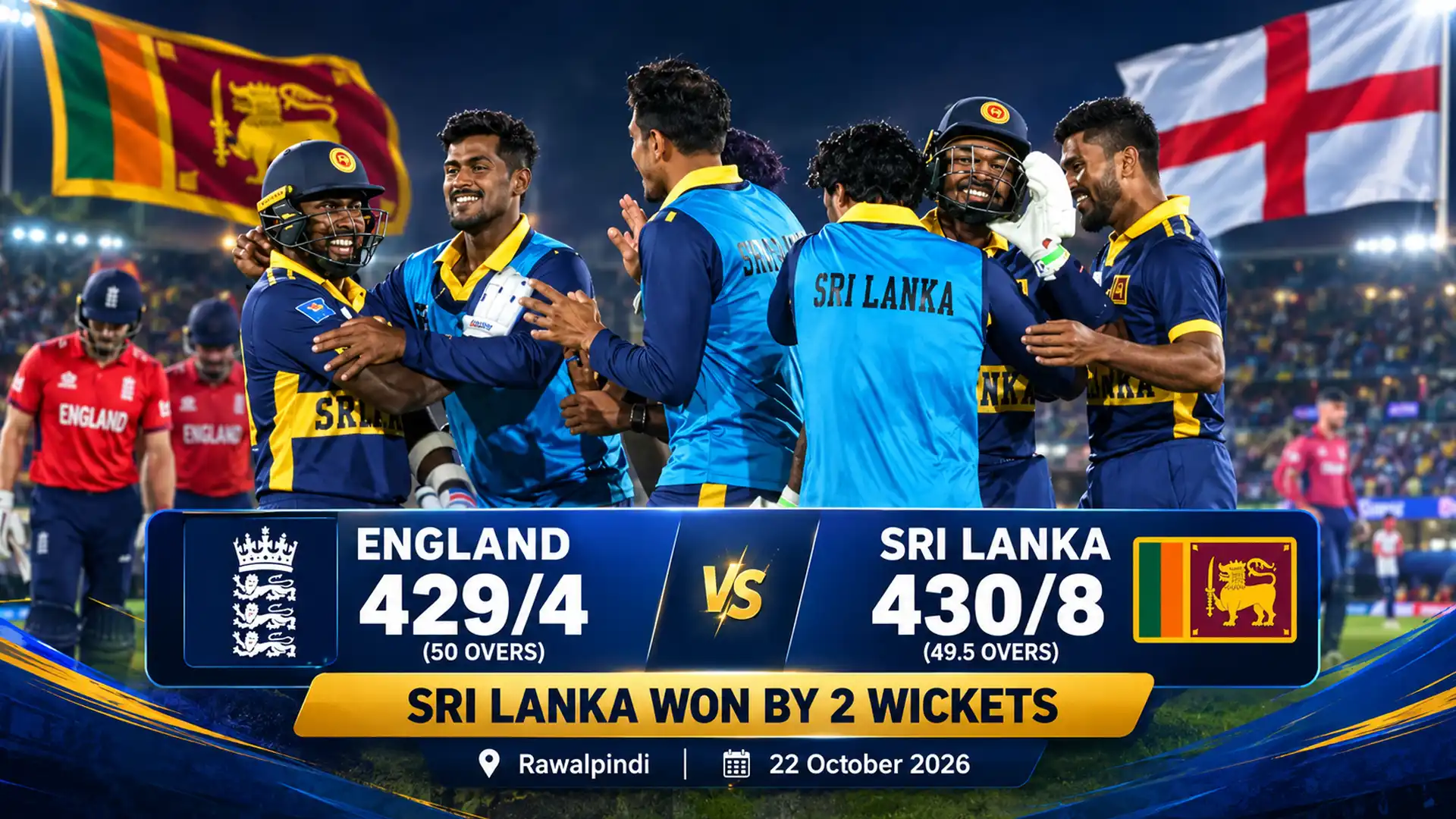 Sri Lanka Chase 430 to Beat England in Historic ODI Win