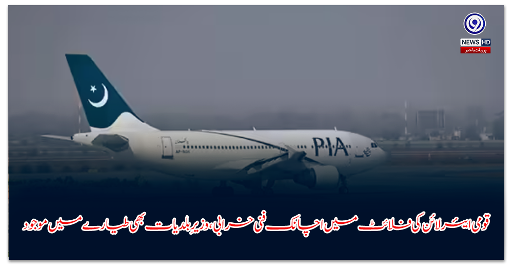 قومی-ایئرلائن-کی-فلائٹ-میں-اچانک-فنی-خرابی،-وزیرِ-بلدیات-بھی-طیارے-میں-موجود